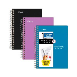 Five Star Notebook 1 Subject College Ruled 5X7